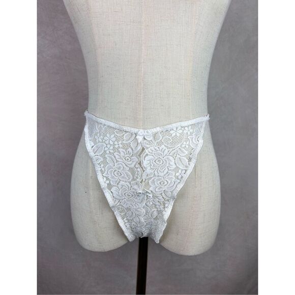 Vintage White Lace Paradise Lingerie Split Lingerie - Picture 1 of 12